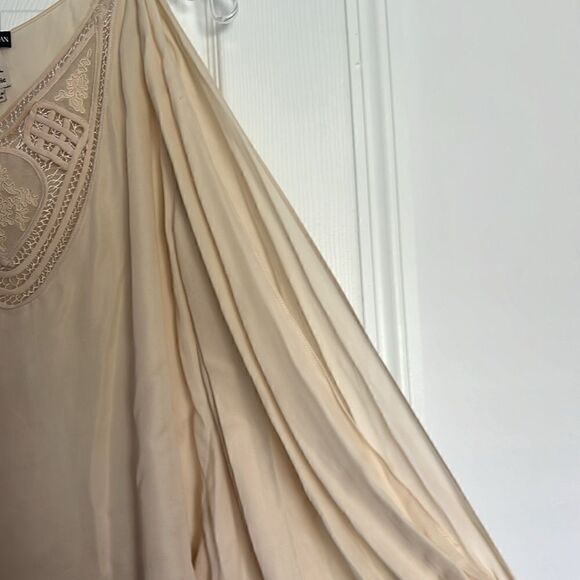 Haute Hippie Top - Bat Wing Embroidered Tan Blouse - Picture 5 of 5